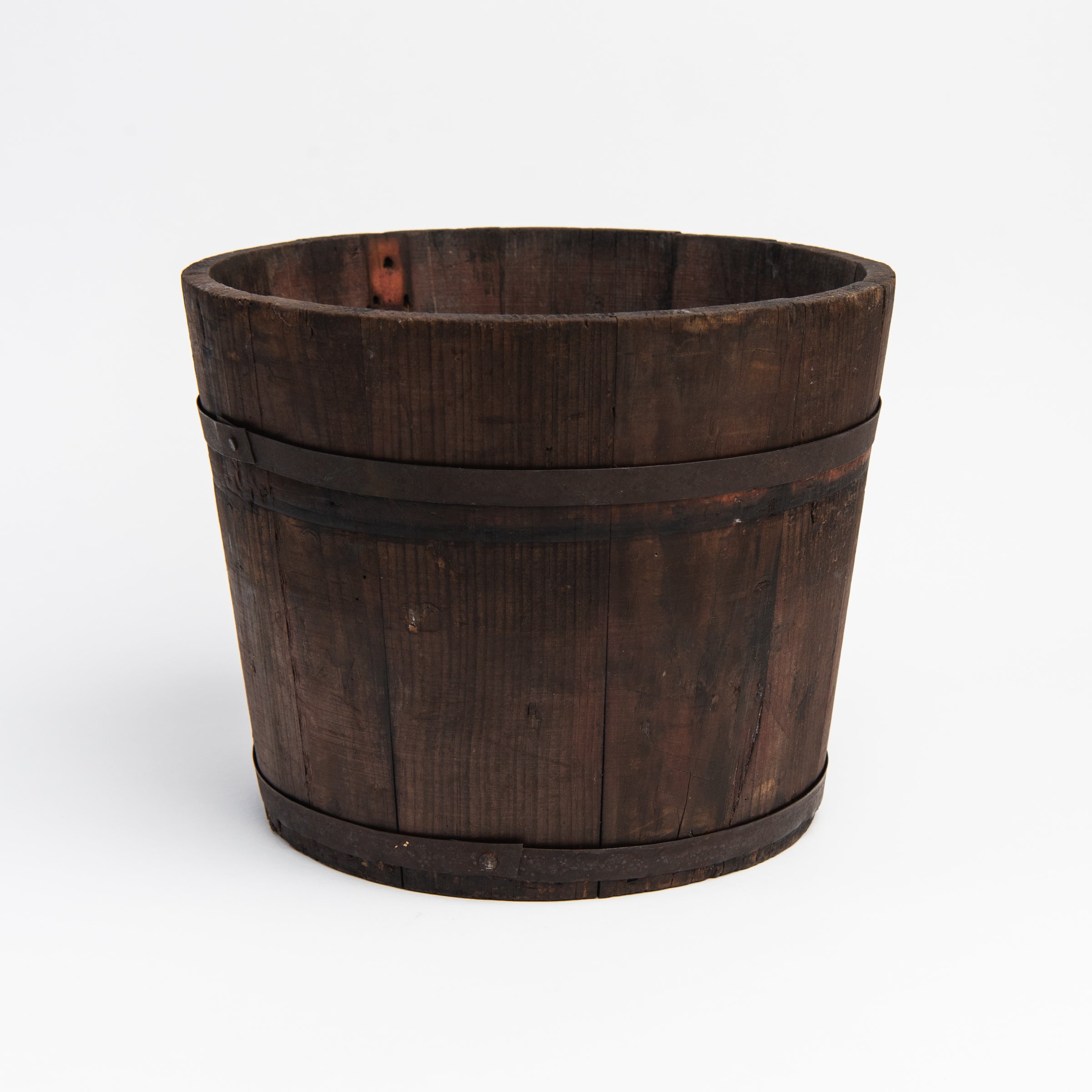 Vintage Wood Sap Bucket on a white background at Addison West