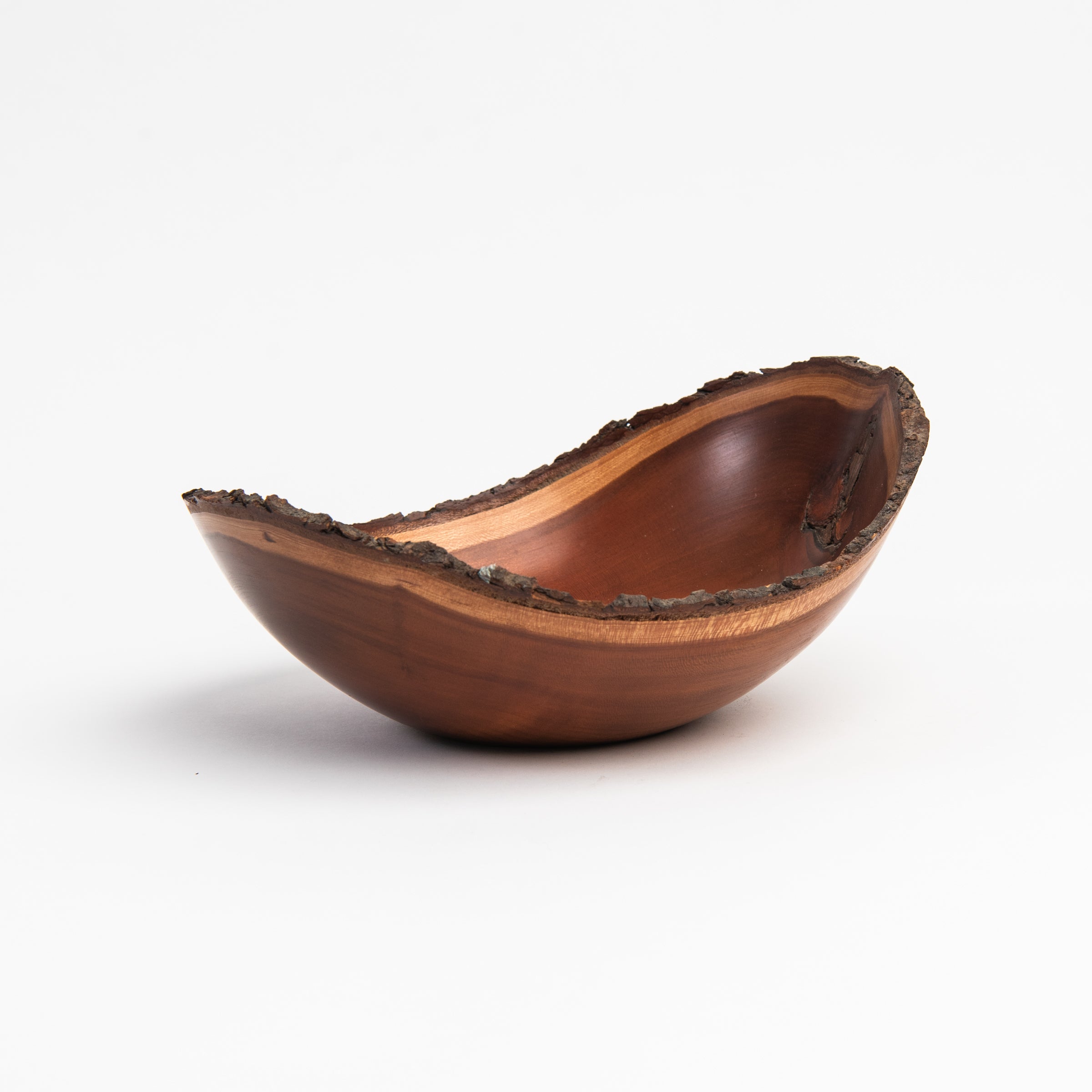 Vintage Alan Wallor Cherry Live Edge Bowl on a white background at Addison West