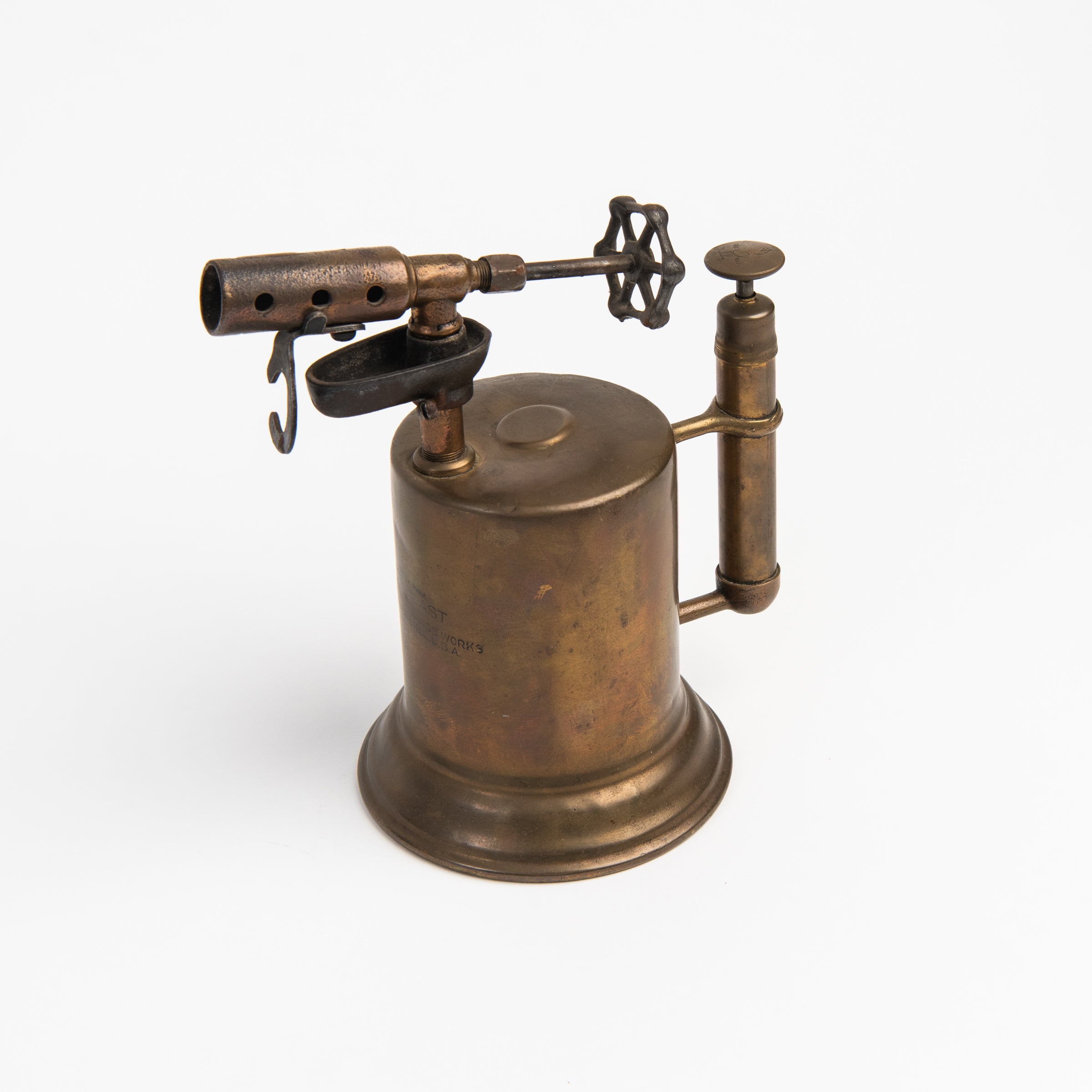Vintage Brass Blow Torch on a white background at Addison West