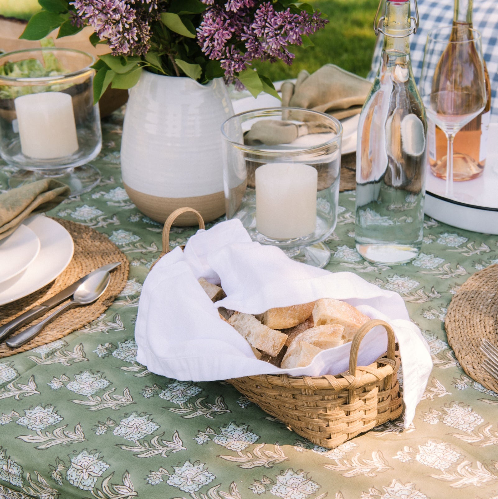 Vermont Bread Basket on a table outside at Addison West