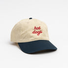 Hot Dog Baseball Hat in Khaki on a white background at Addison West