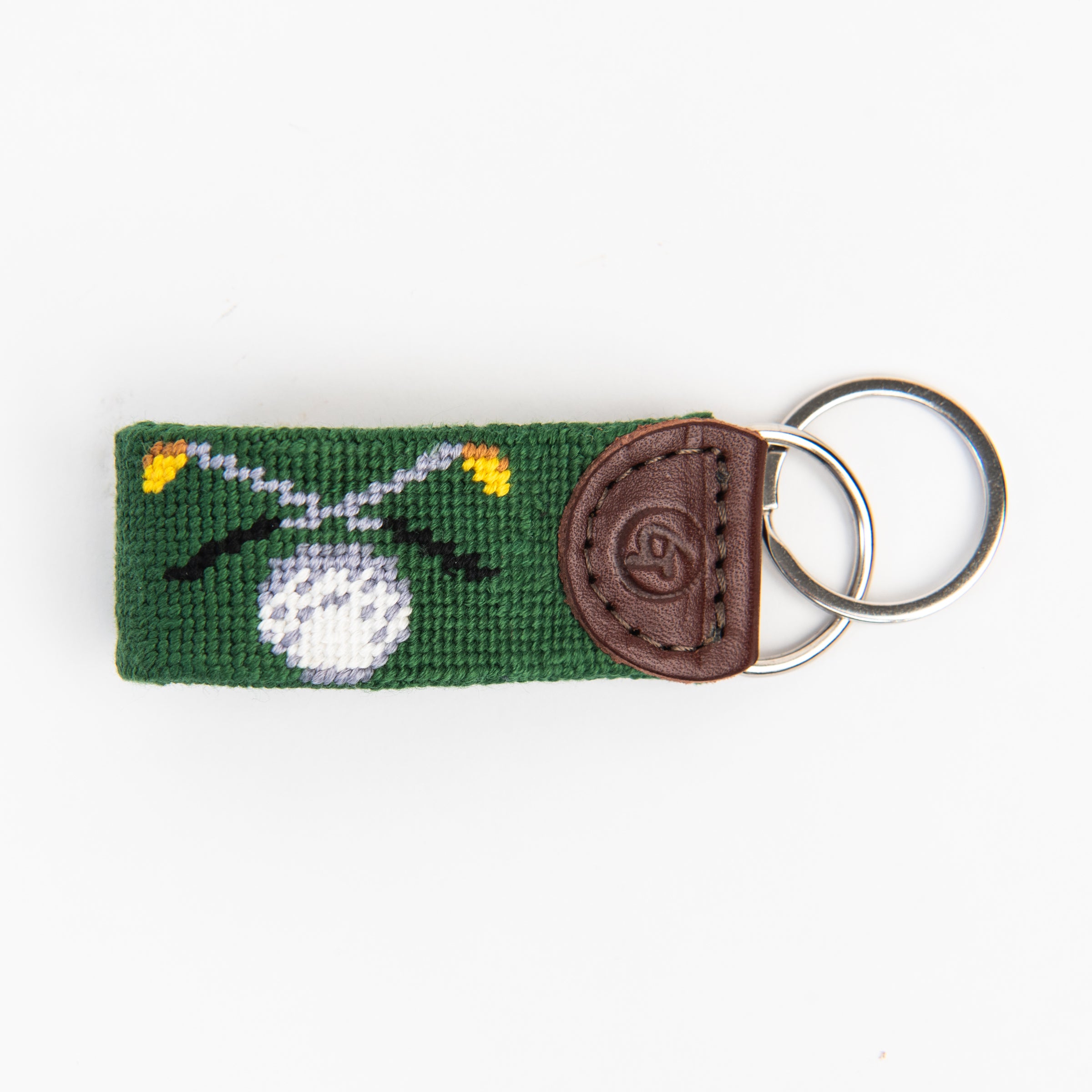 Golf Needlepoint Keychain on a white background at Addison West