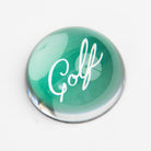 Golf Script Crystal Dome Paperweight on a white background at Addison West