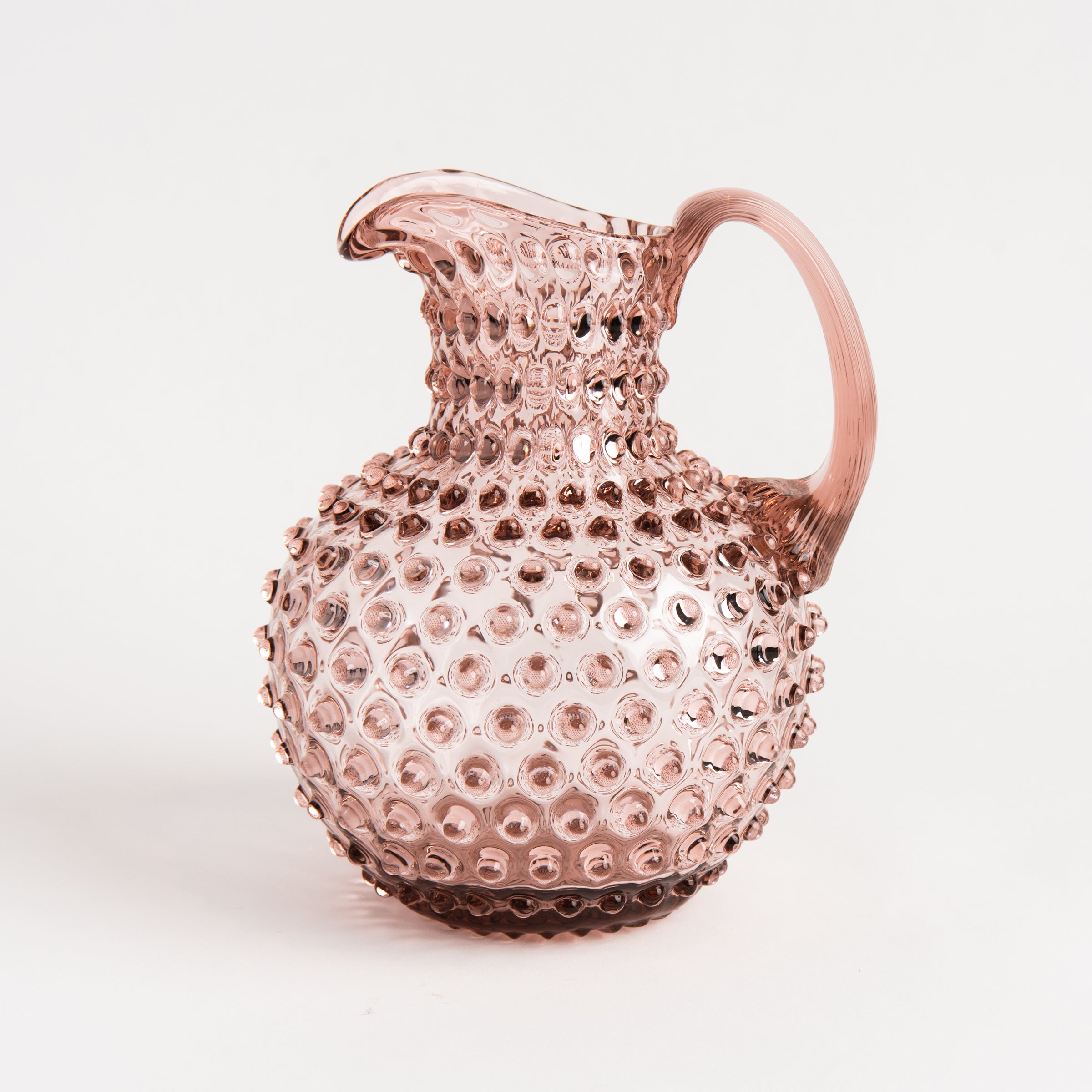 Hobnail Glass Pitcher in Night Iris on a white background at Addison West
