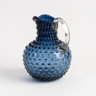 Hobnail Glass Pitcher in Atlantic Blue on a white background at Addison West