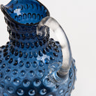 Hobnail Glass Pitcher in Atlantic Blue on a white background at Addison West