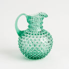 Hobnail Glass Pitcher in Capri Sea on a white background at Addison West
