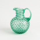 Hobnail Glass Pitcher in Capri Sea on a white background at Addison West