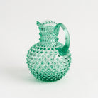 Hobnail Glass Pitcher in Capri Sea on a white background at Addison West