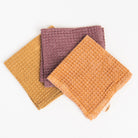 Stonewashed Waffle Dish Cloths, Set of 3 on a white background at Addison West