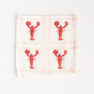Lobster Linen Cocktail Napkins, Set of 4 on a white background at Addison West