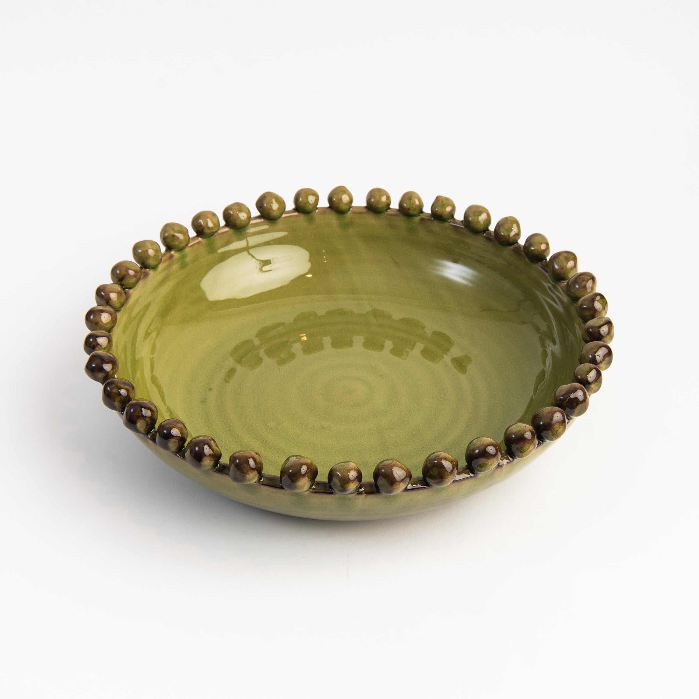Terracotta Bowl with Hobnail Edge on a white background at Addison West