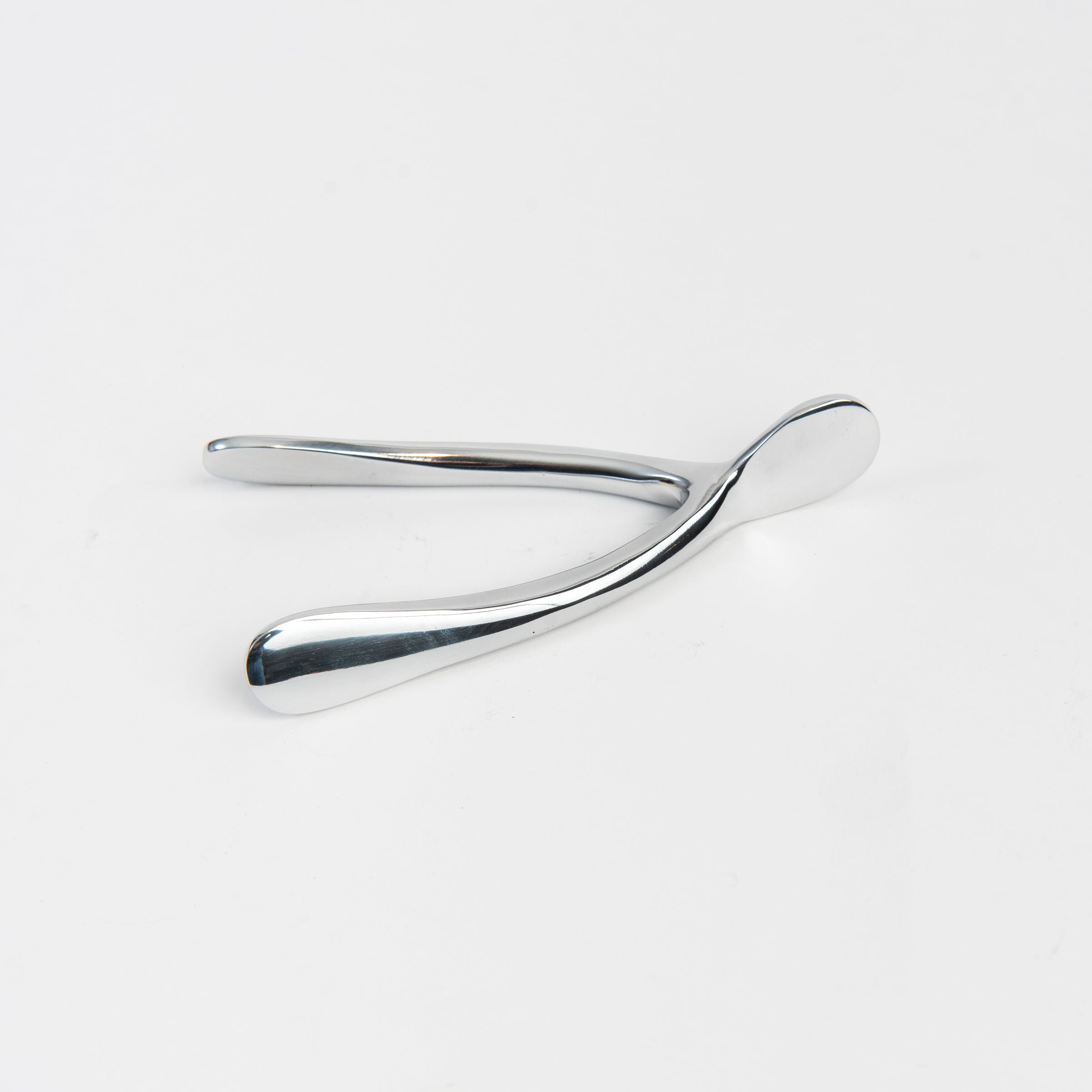 Small Silver Wishbone on a white background at Addison West