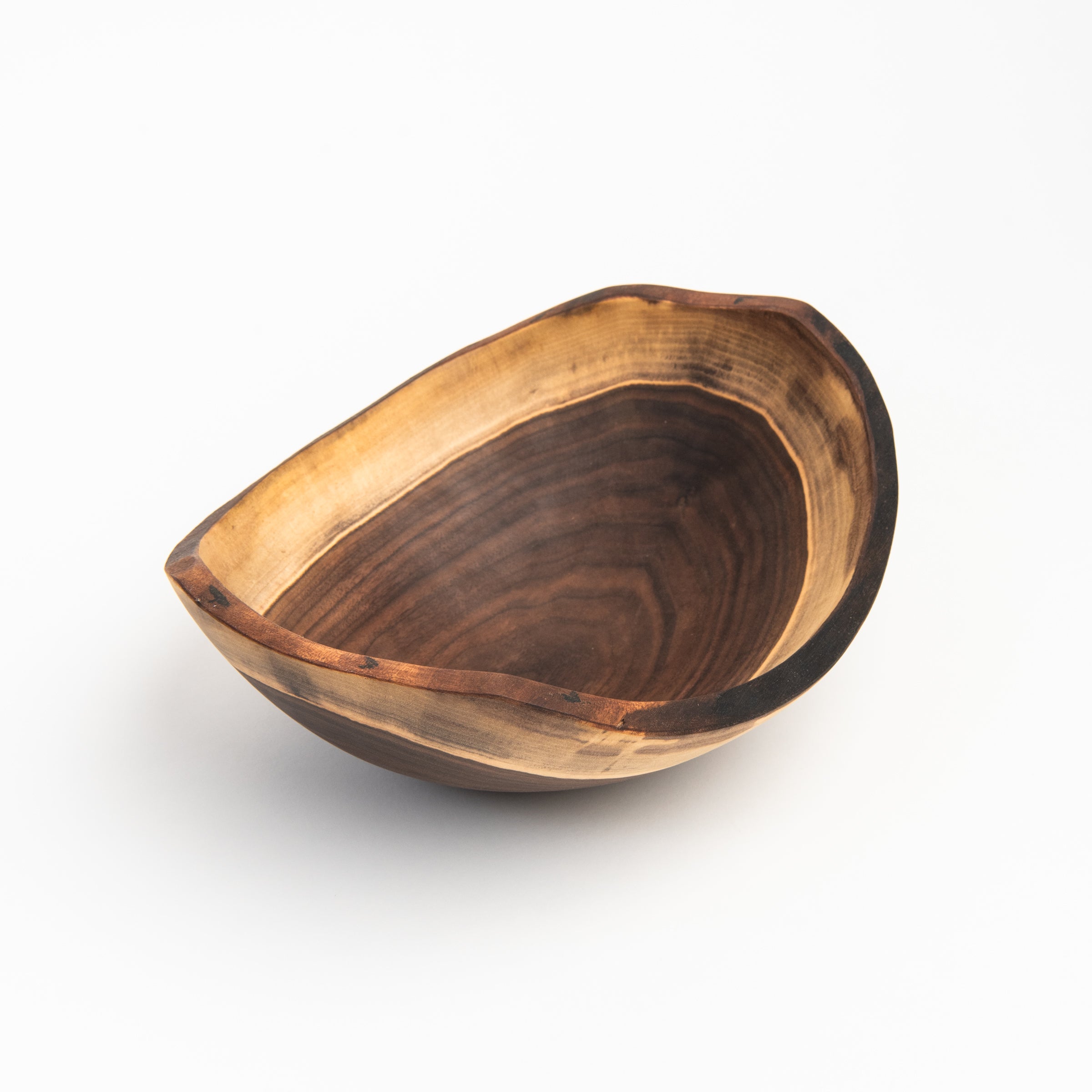 13" Live Edge Black Walnut Bowl on a white background at Addison West
