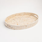 Large Mother of Pearl Oval Tray on a white background at Addison West