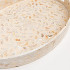 Close up of Large Mother of Pearl Oval Tray on a white background at Addison West