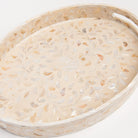 Small Mother of Pearl Oval Tray on a white background at Addison West