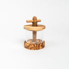 Olive Wood Herb Mill on a white background