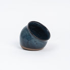 Indigo salt cellar Vermont handmade ceramic on a white background