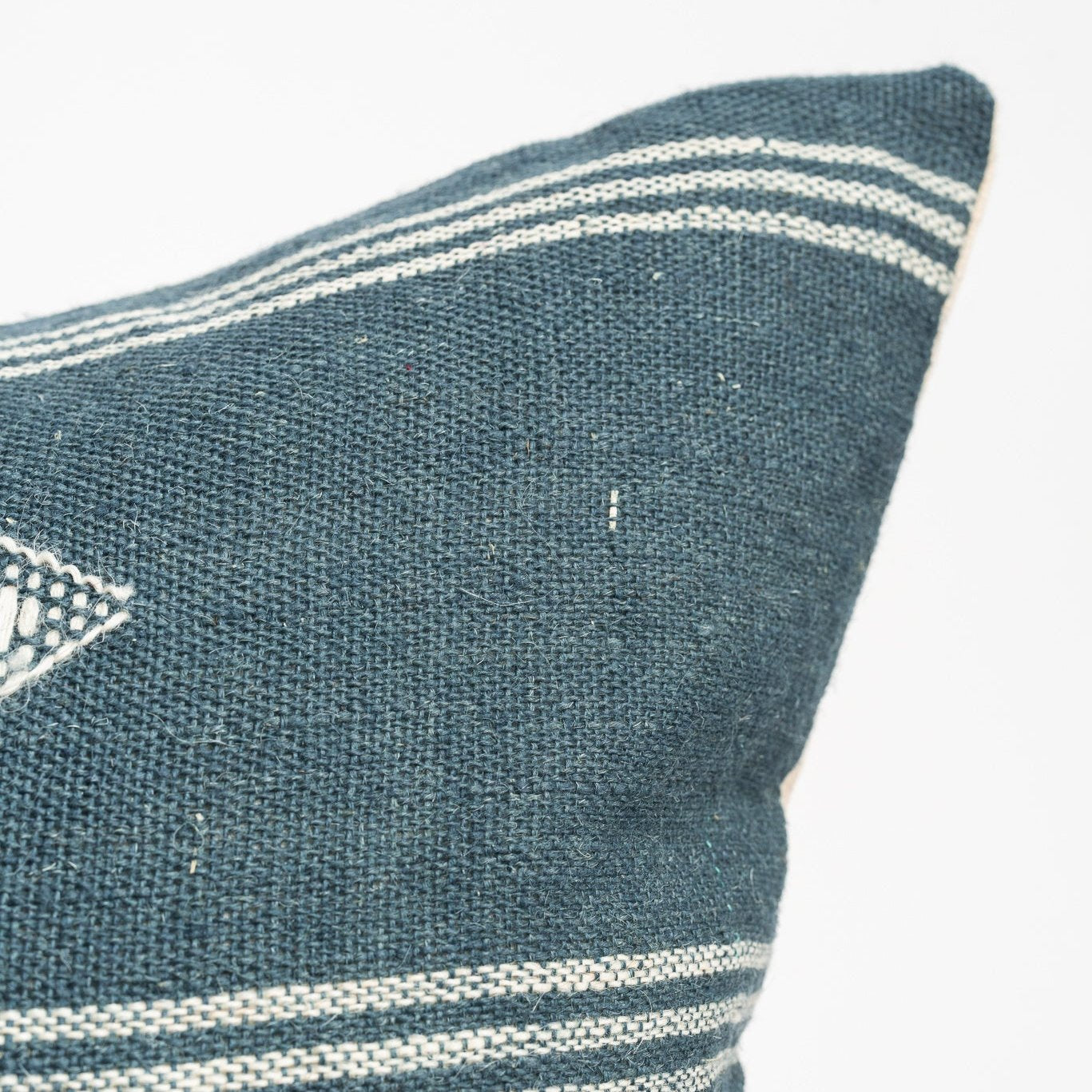 Bhujodi Wool Handloom Pillow in Blue - Addison West 
