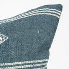 Bhujodi Wool Handloom Pillow in Blue - Addison West 