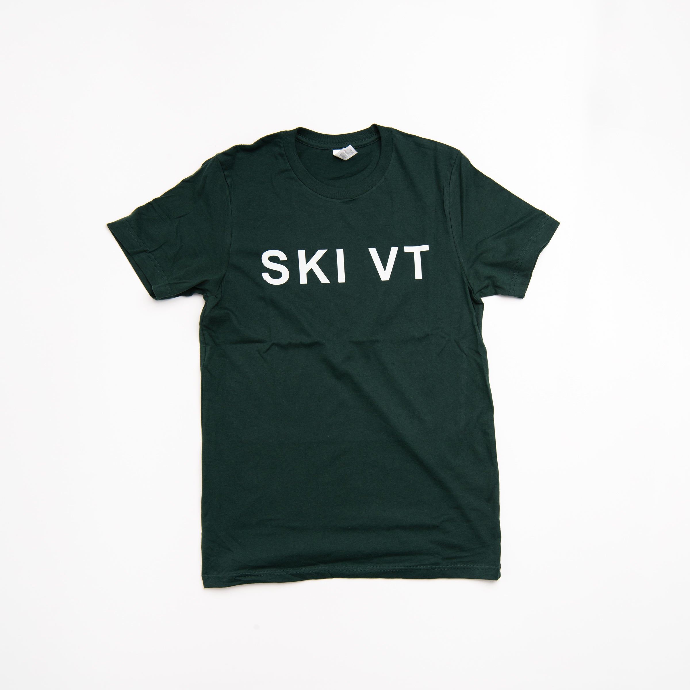 Town Pride "SKI VT" Shirt - Forest Green on a white background at Addison West