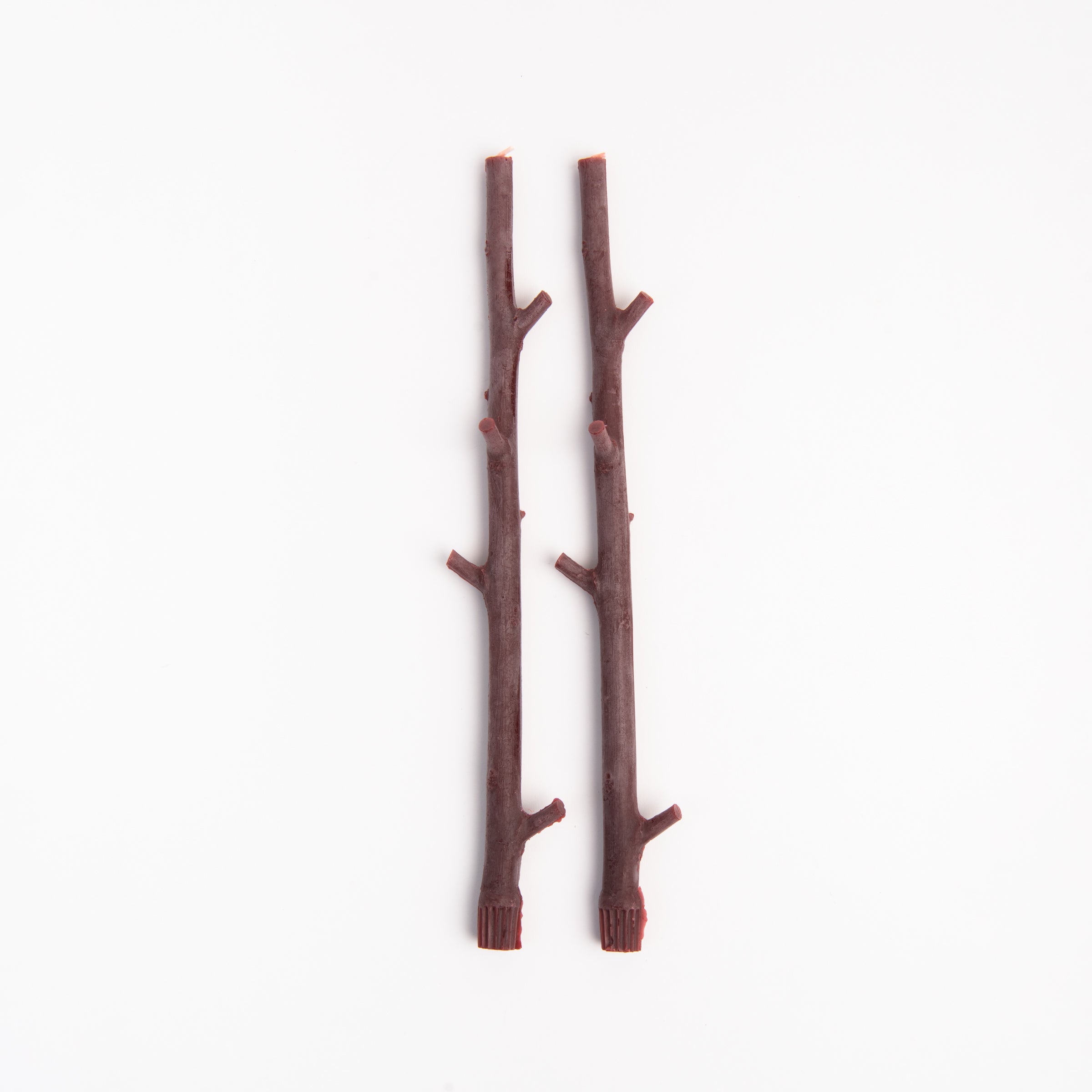 Maple Stick Candle Pair in Dark Chocolate on a white background at Addison West