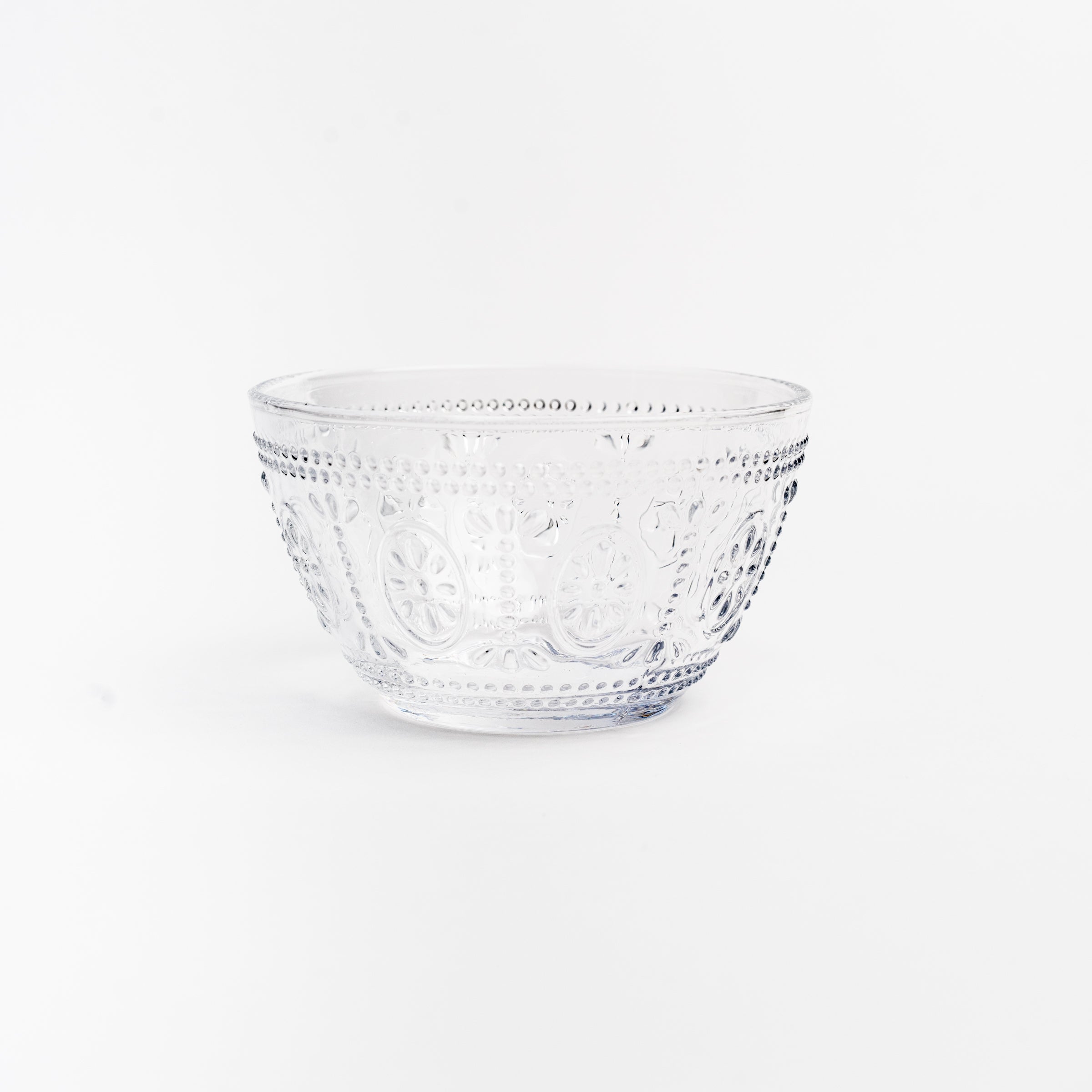 Pressed Glass Bowl on a white background at Addison West