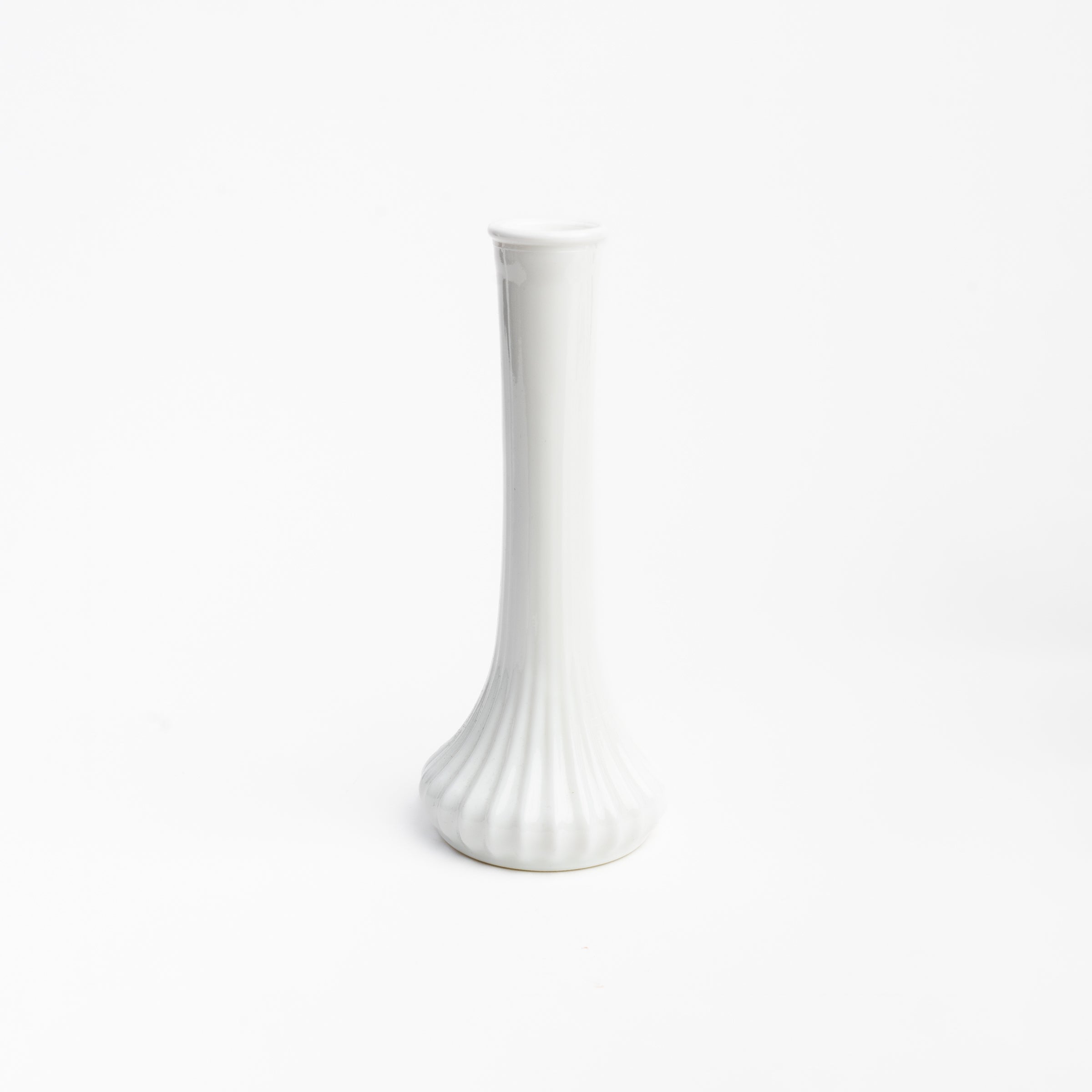 Vintage Fluted Milk Glass Bud Vase Vintage Fluted Milk Glass Bud Vase