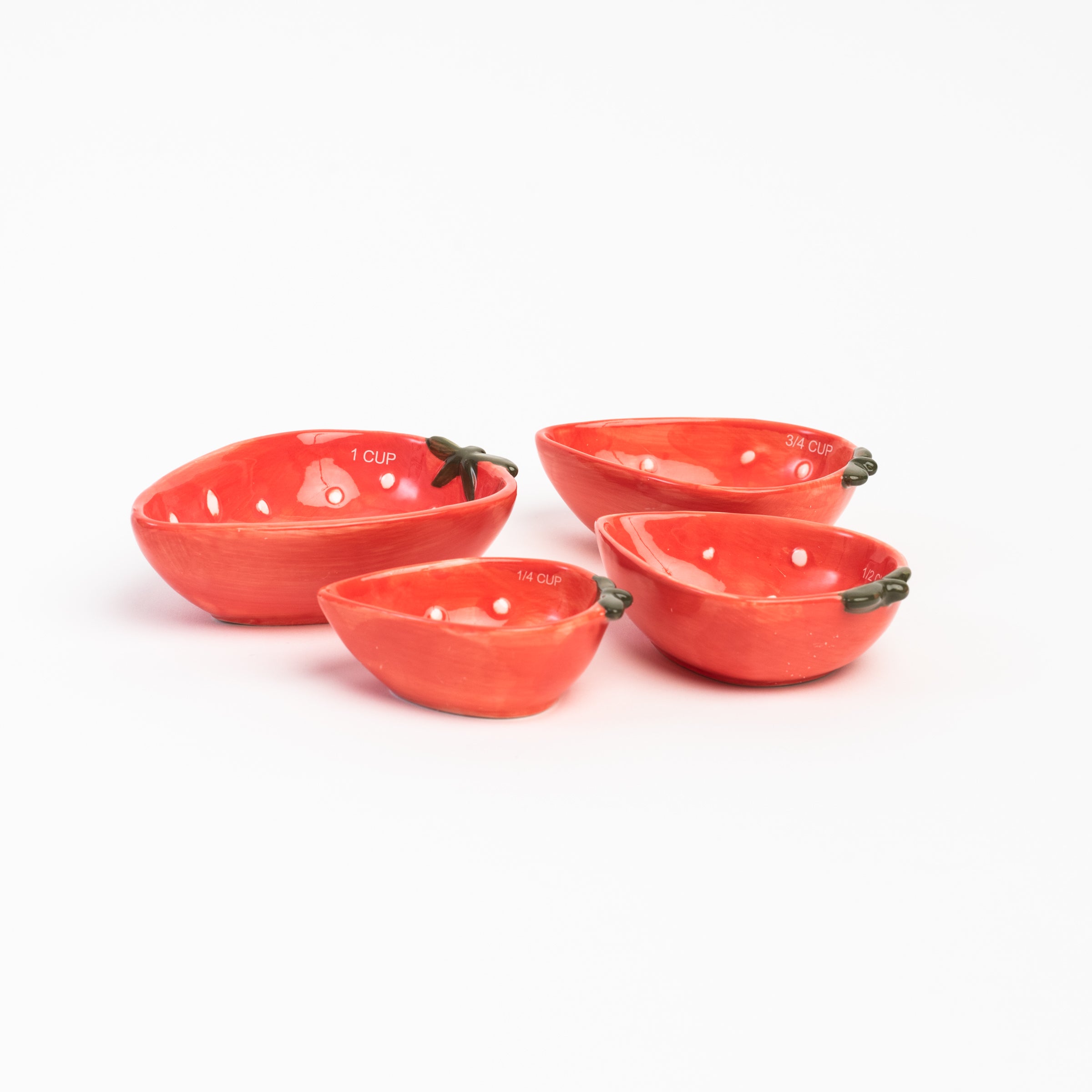 Strawberry Stacking Measuring Cups on a white background at Addison West