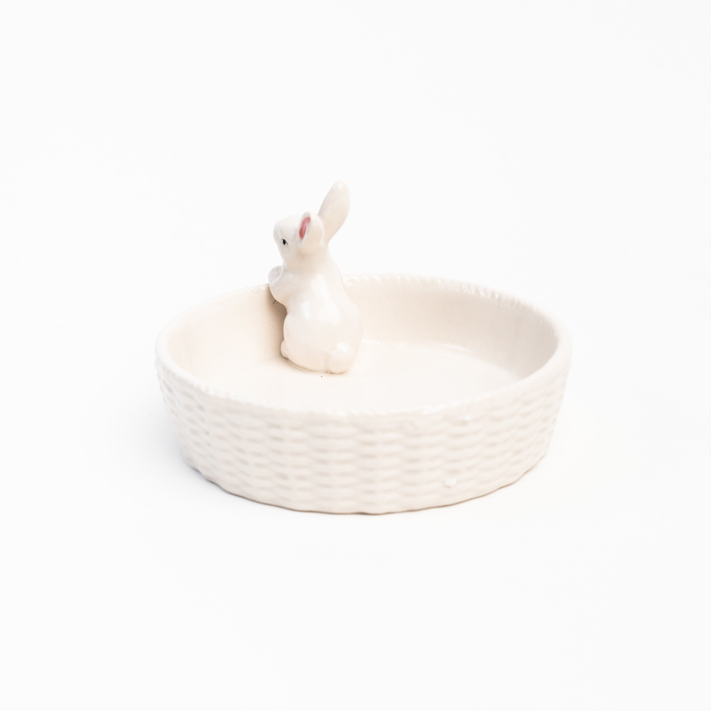 Easter Bunny Basket Dish - Small on a white background at Addison West