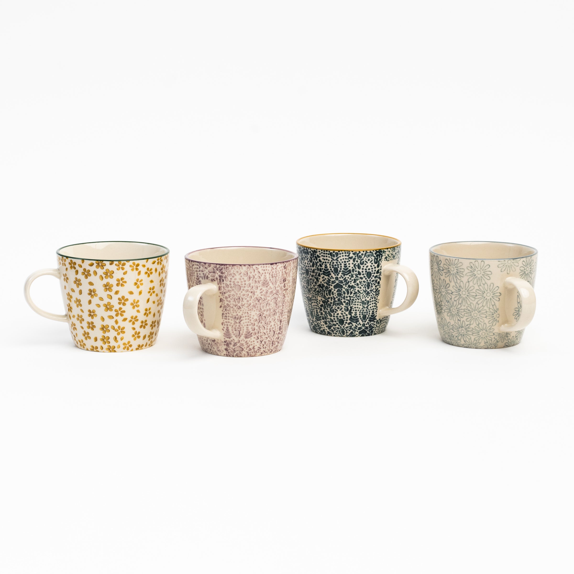 Meadow Hand Stamped Mug on a white background at Addison West