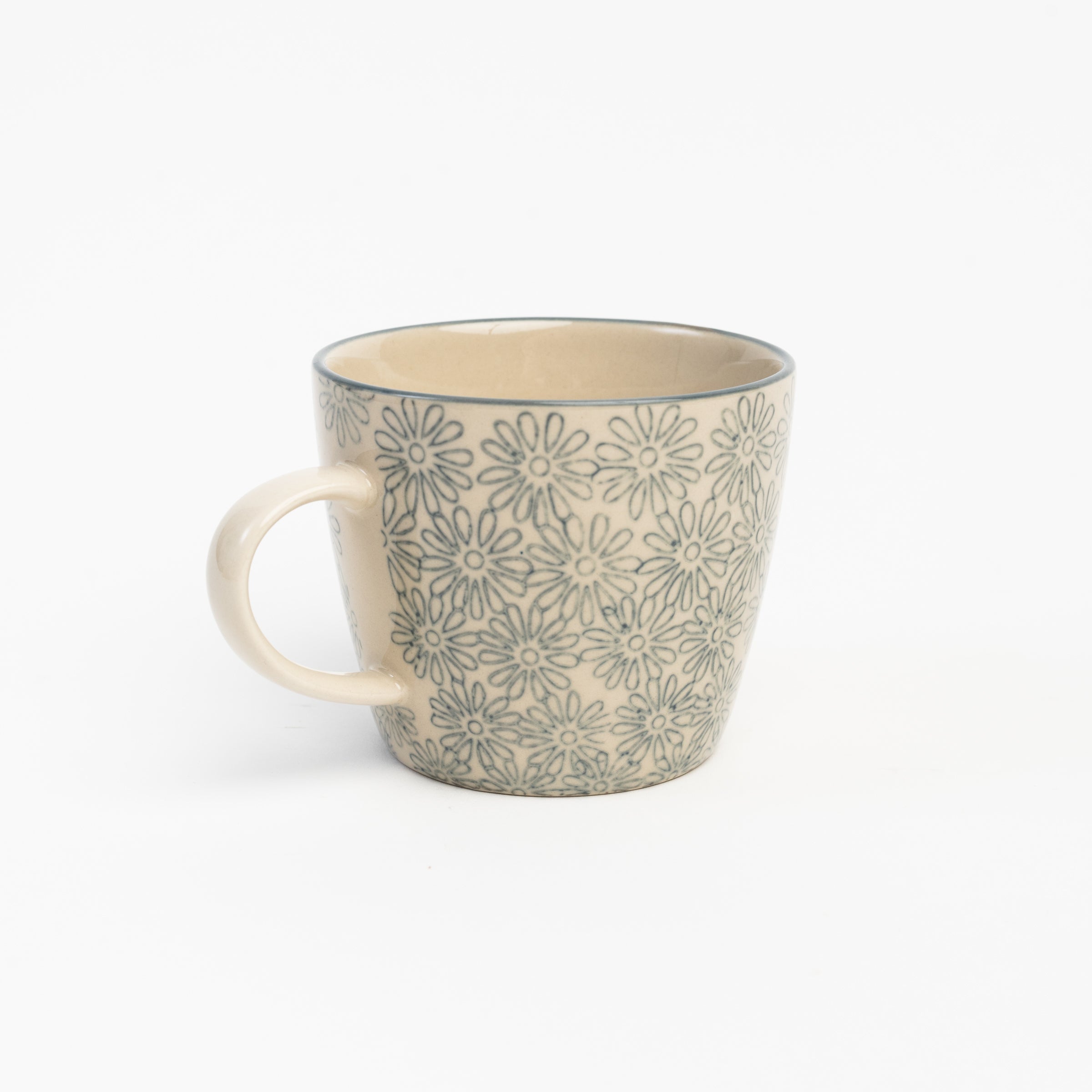 Grey Meadow Hand Stamped Mug on a white background at Addison West