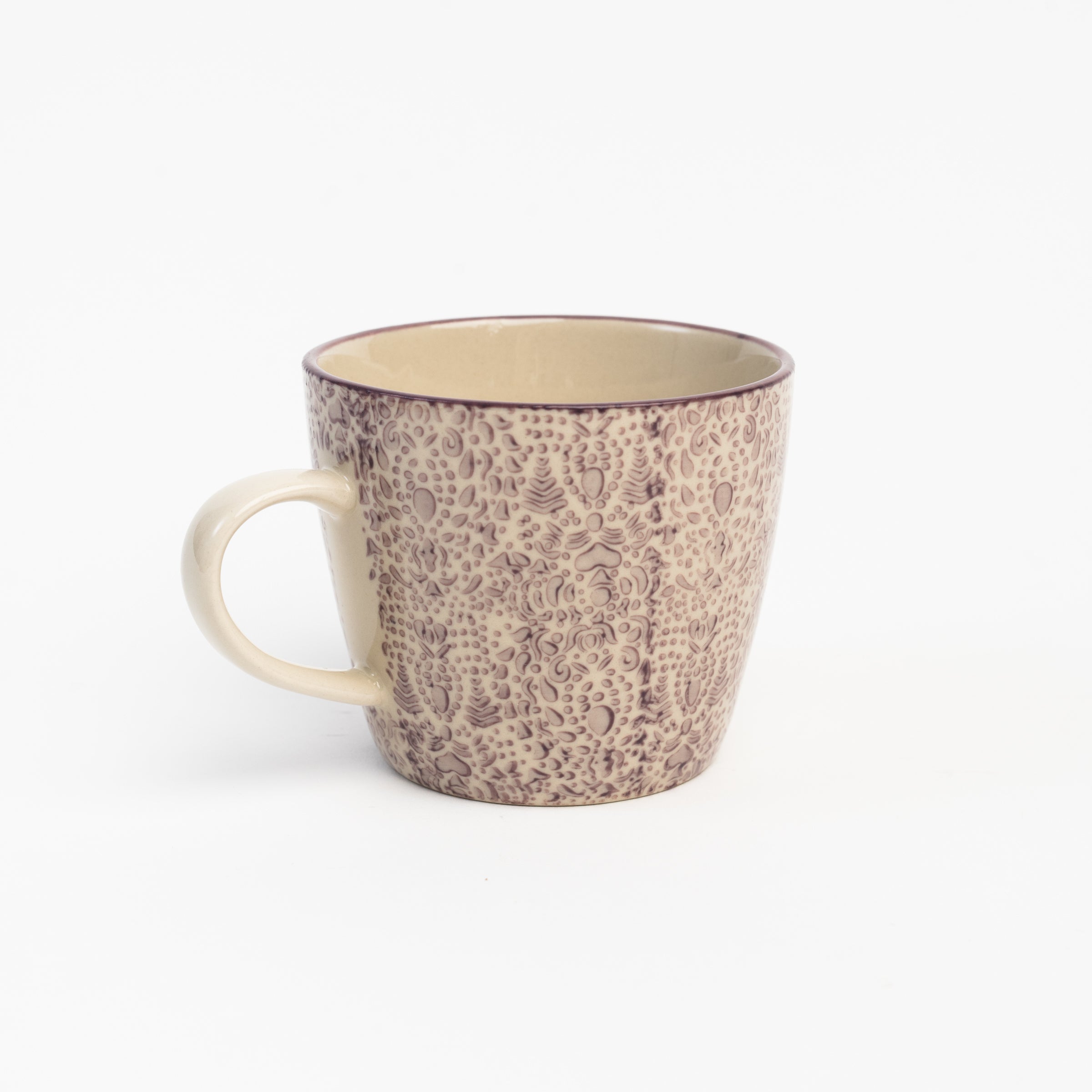 Purple Meadow Hand Stamped Mug on a white background at Addison West