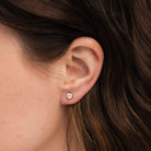 Elli Parr Bezel Simulated Diamond Studs on a model at Addison West
