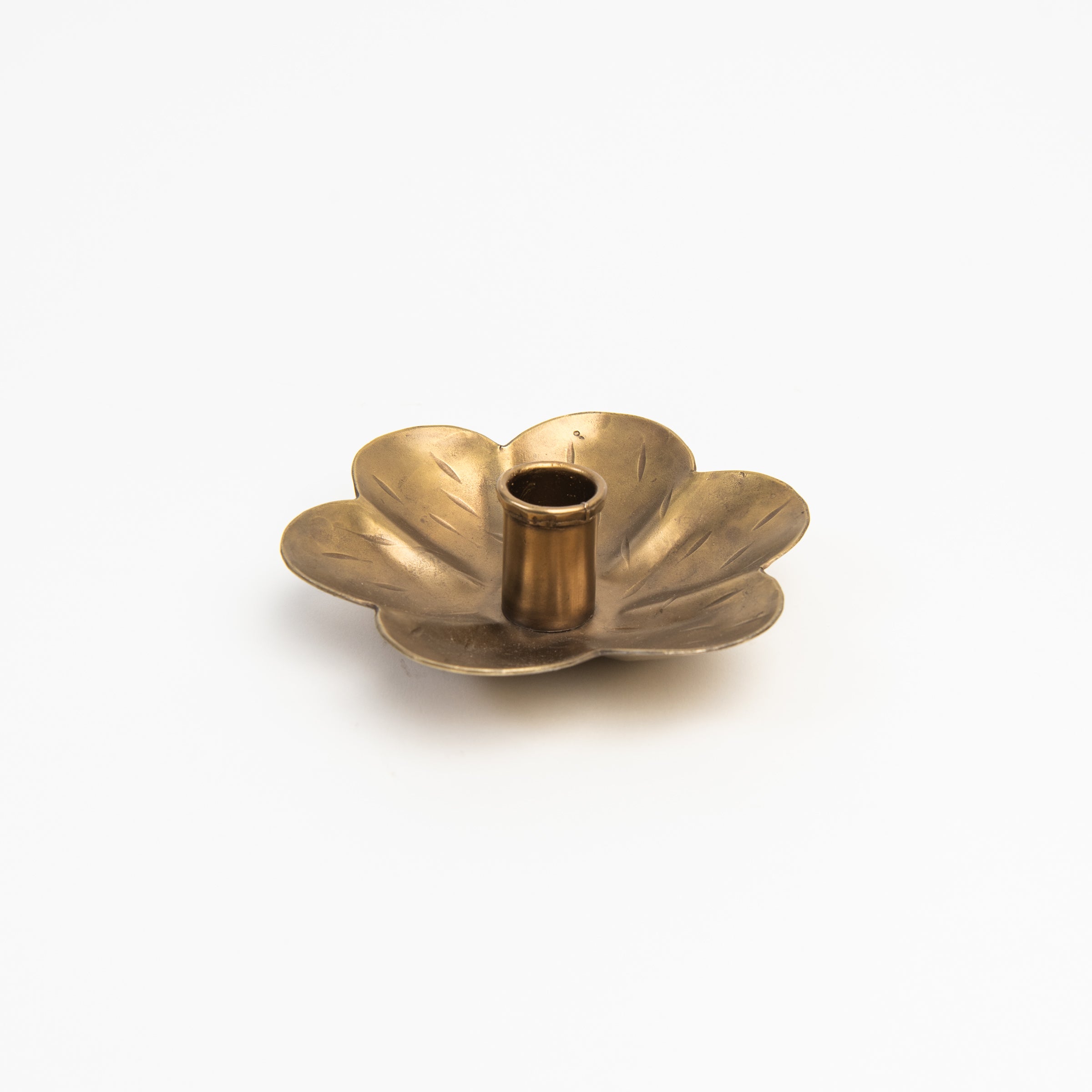 Forged Flower Candle Holder on a white background at Addison West