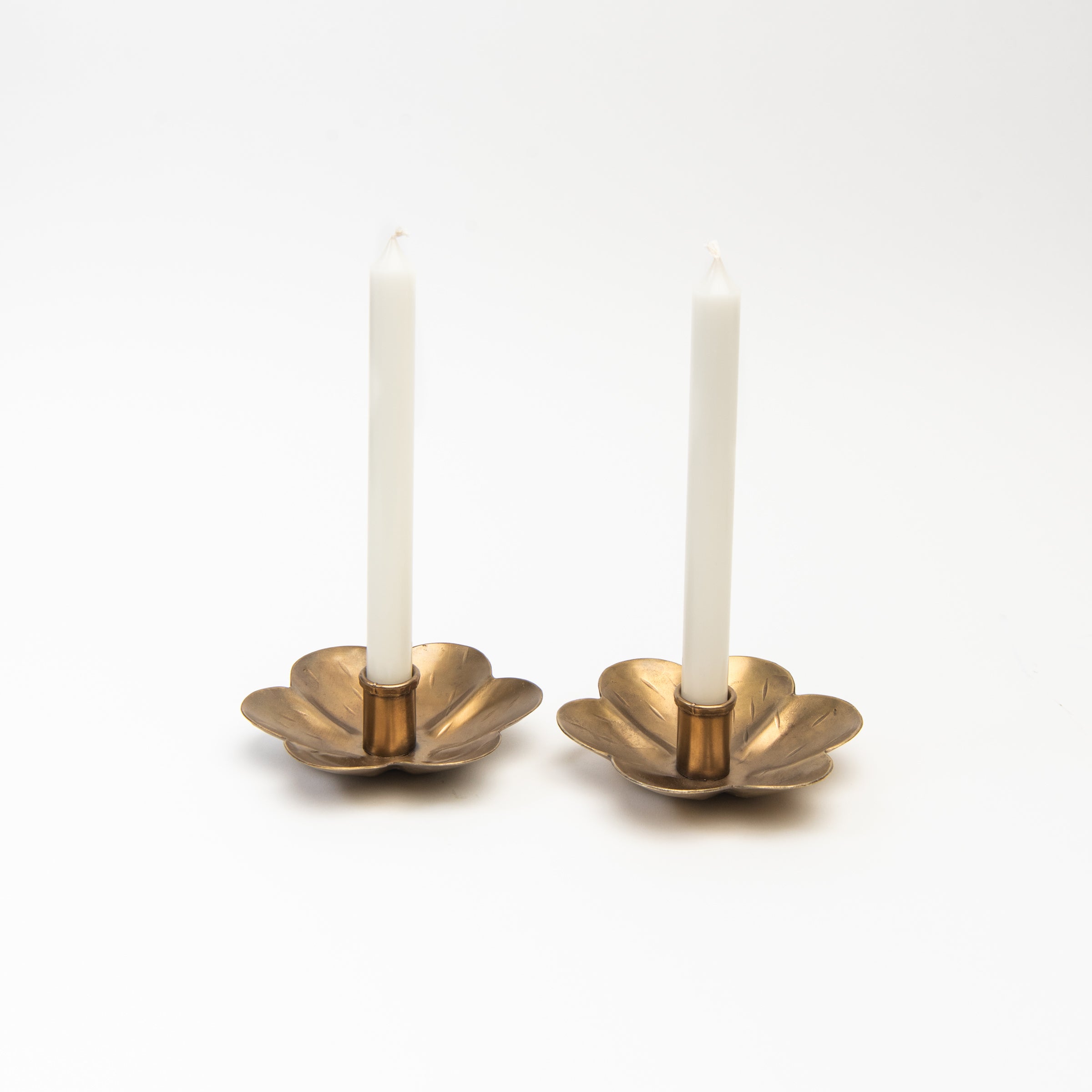Forged Flower Candle Holder on a white background at Addison West