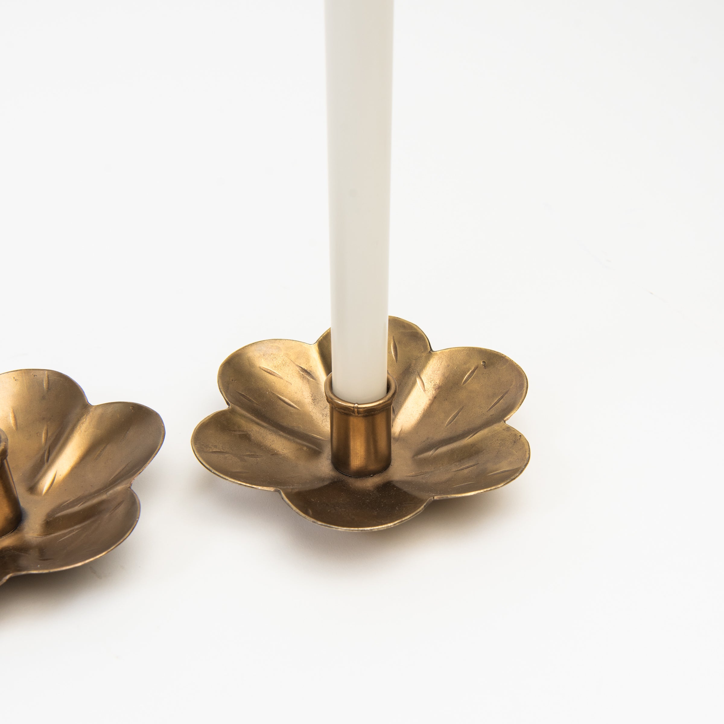 Forged Flower Candle Holder on a white background at Addison West