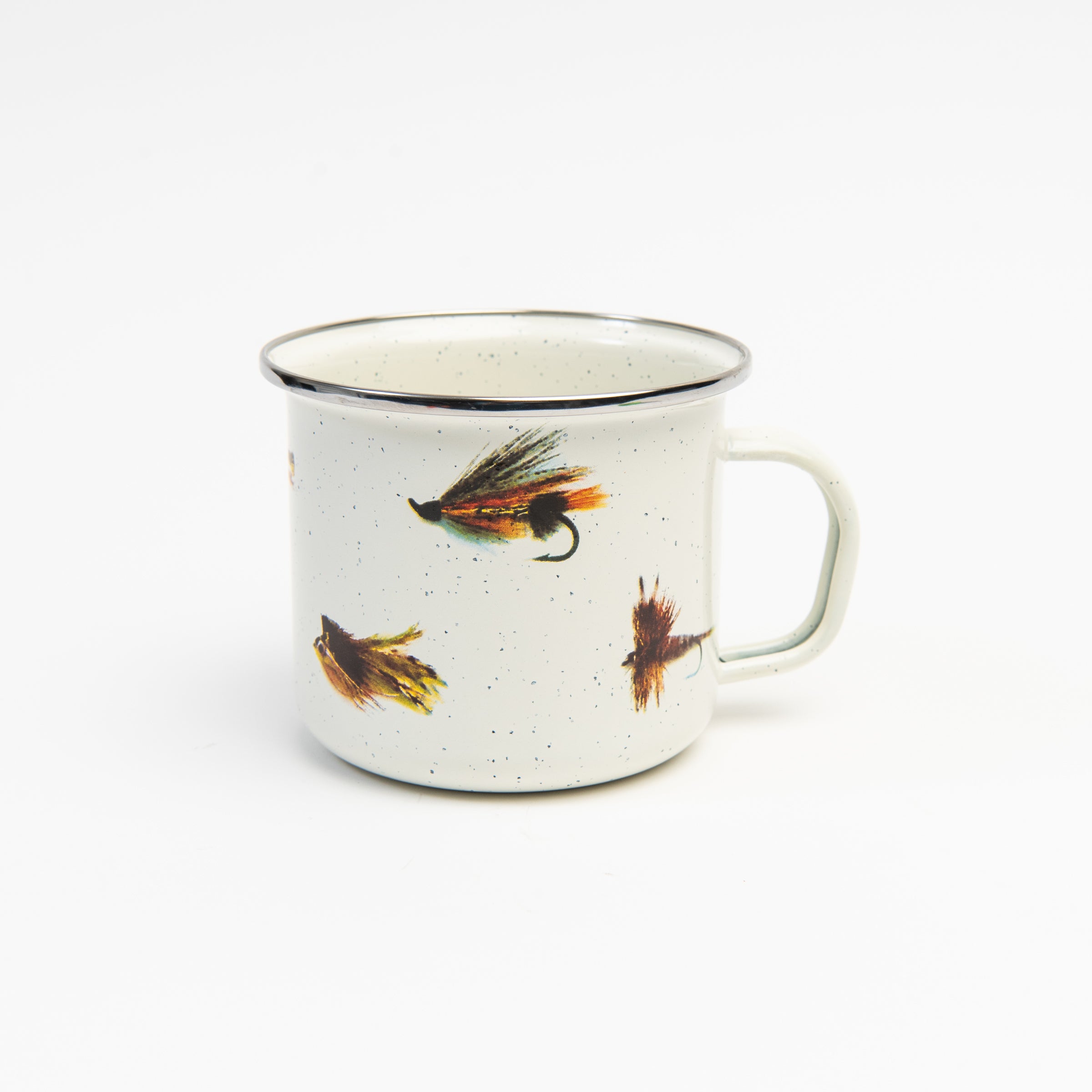 Enamel Fly Fishing Mug on a white background at Addison West