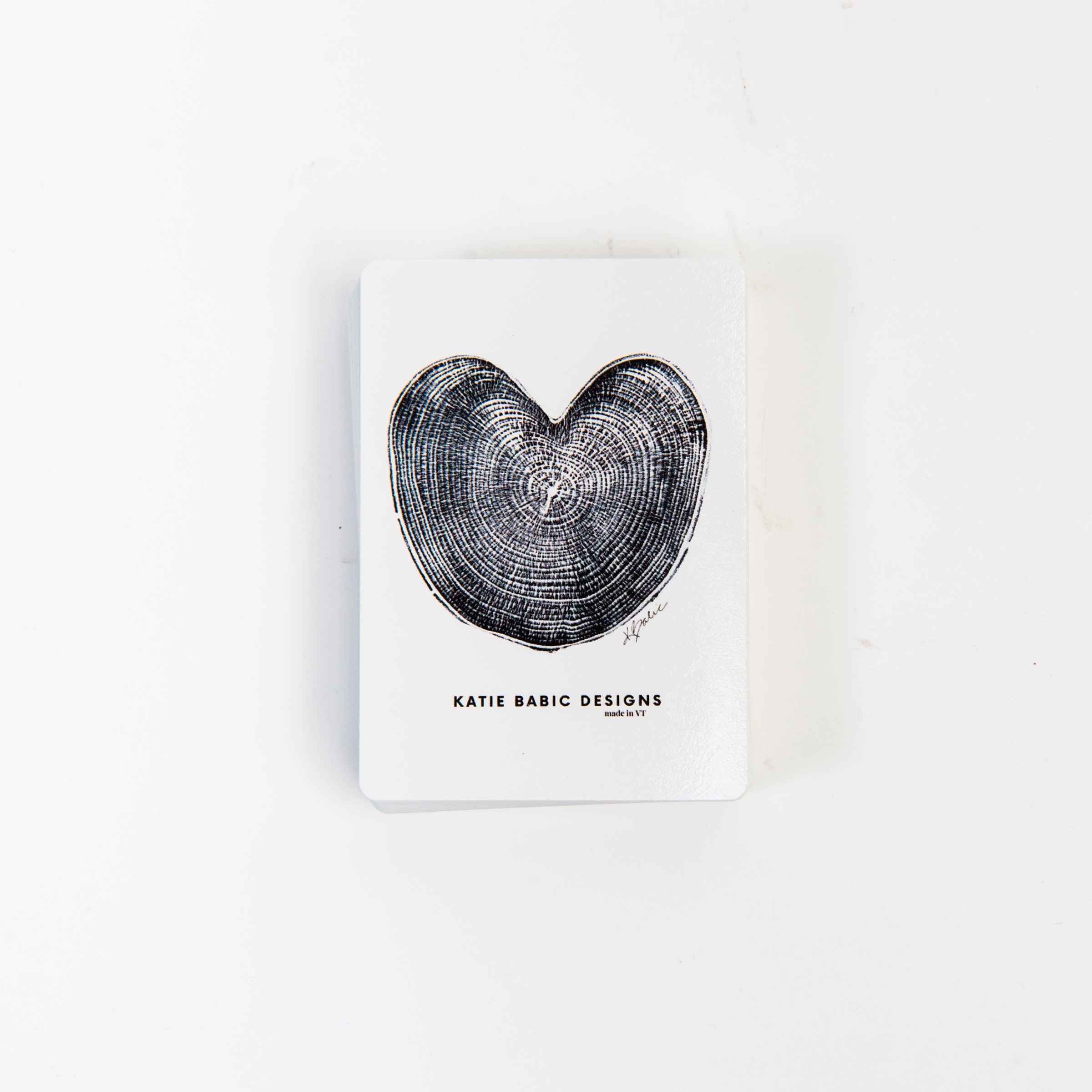 Katie Babic Heart Playing Cards on a white background at Addison West