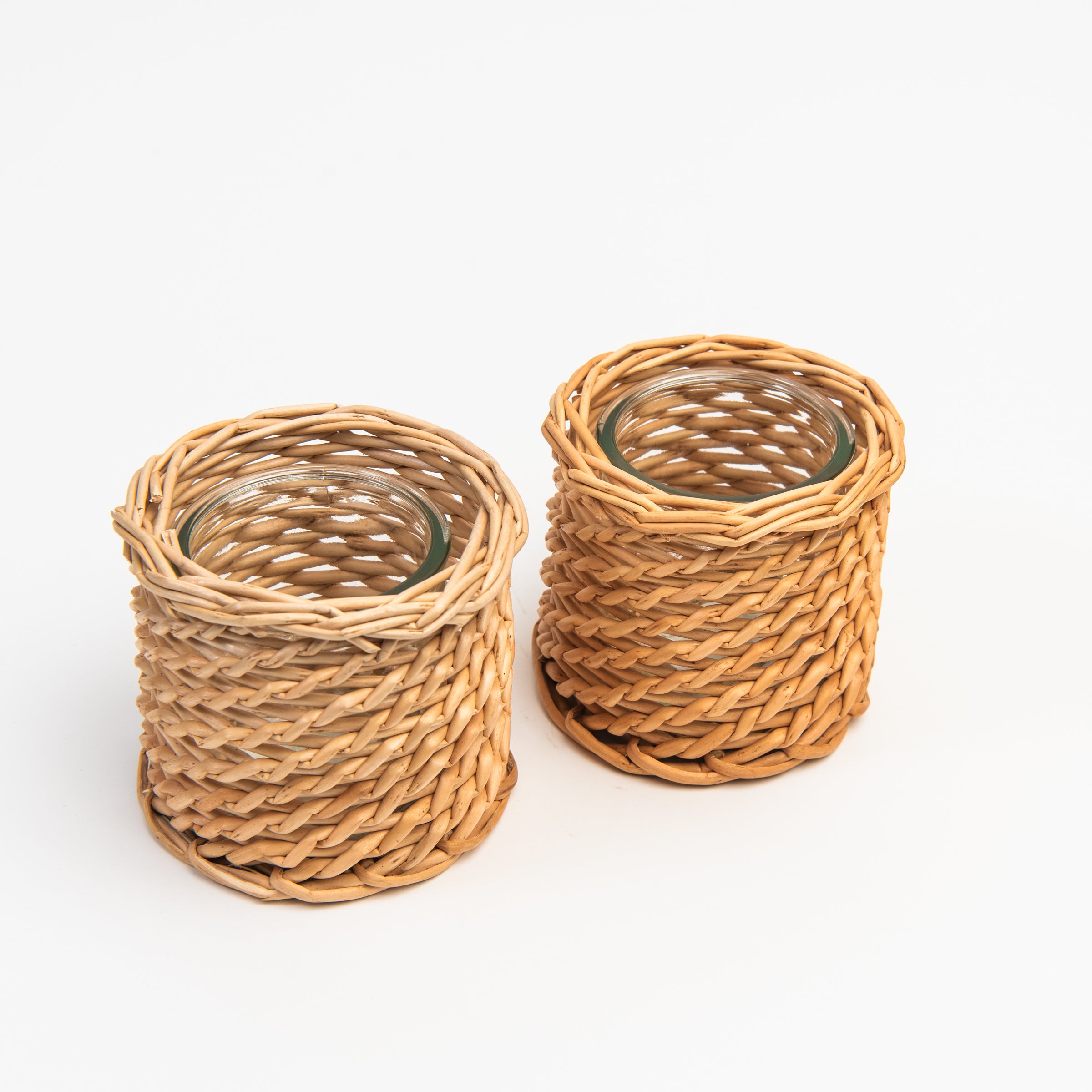 Basketweave Candle Holder, Classic on a white background at Addison West