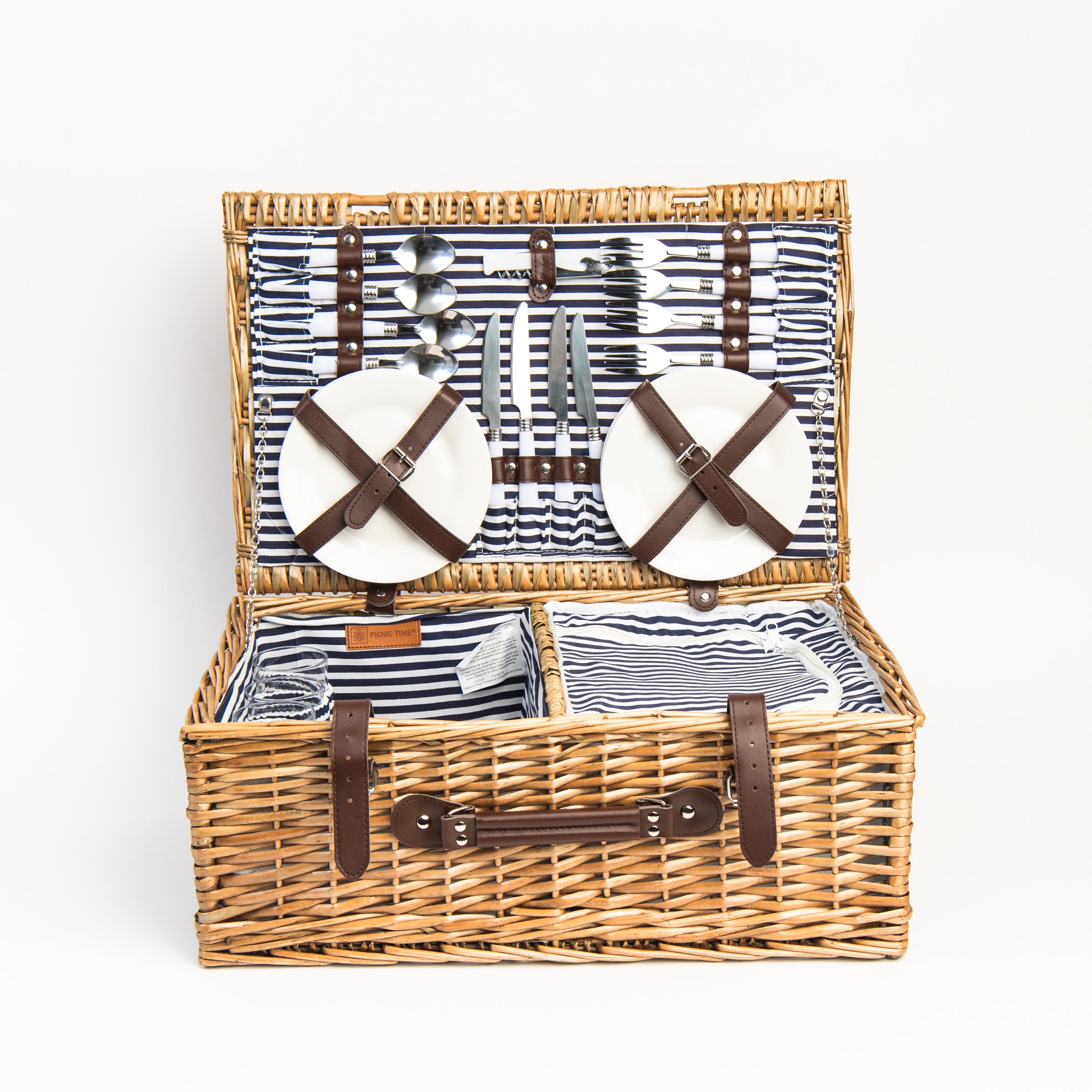 Covington Classic Willow Four Person Picnic Basket on a white background at Addison West