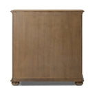 Back of Amber Lewis x Four Hands Geoffrey Tall Dresser in Worn Oak Veneer on a white background at Addison West