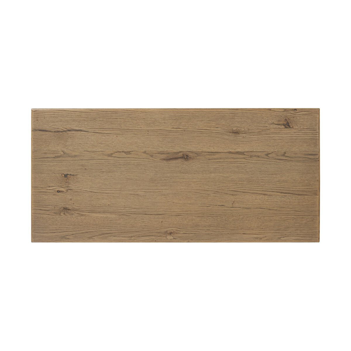 Top of Amber Lewis x Four Hands Geoffrey Tall Dresser in Worn Oak Veneer on a white background at Addison West