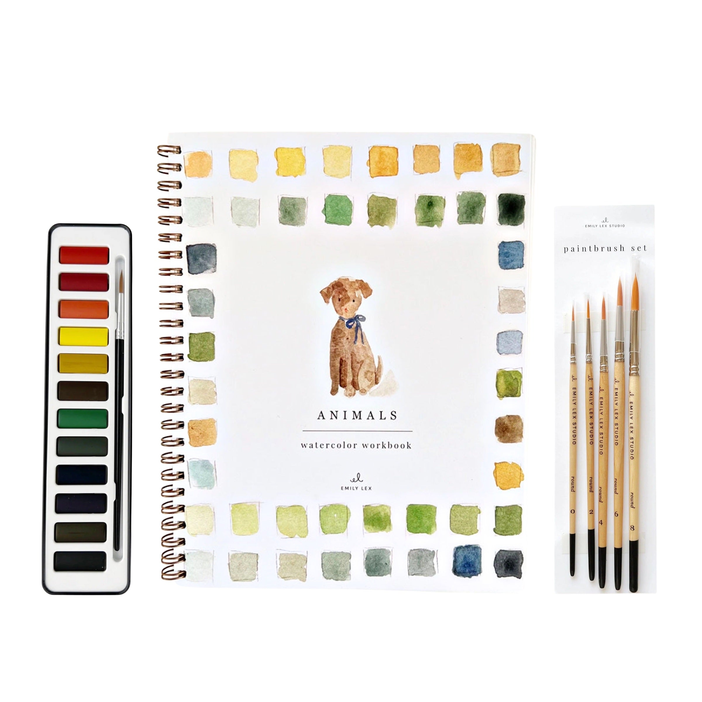 Animals Watercolor Gift Set on a white background at Addison West