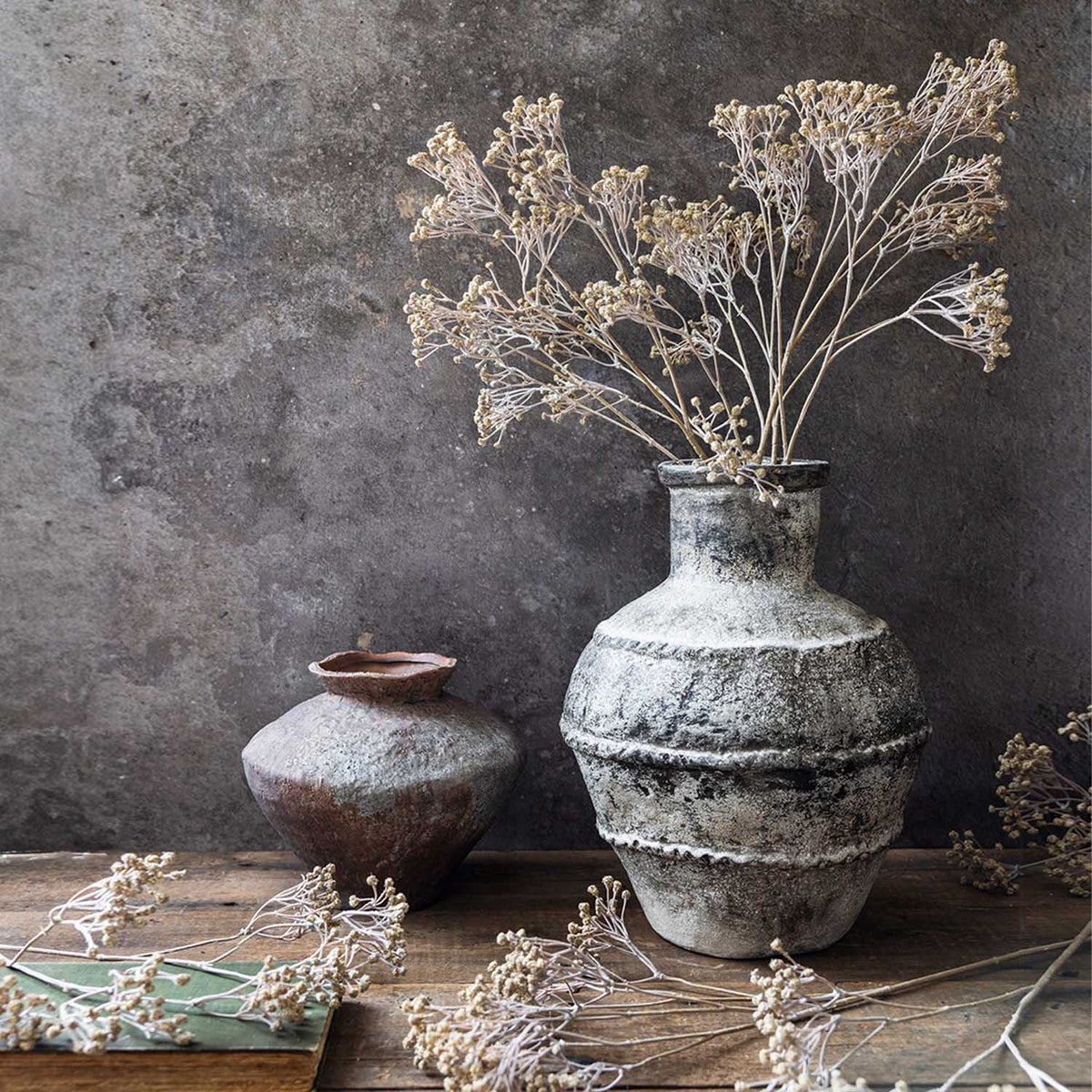 Abigail Ahern Faux Gypsophila Spray on a grey background at Addison West