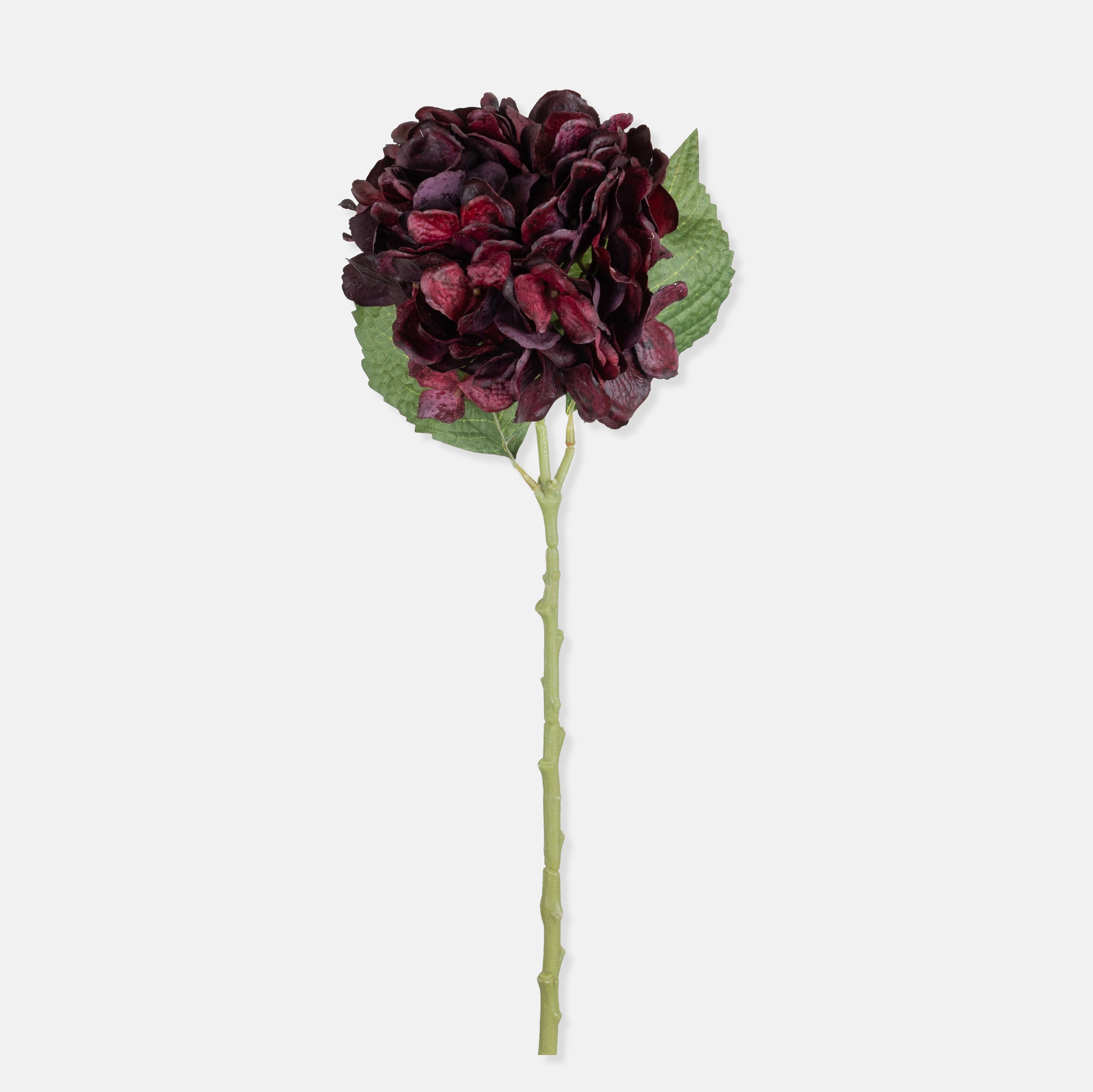Abigail Ahern Faux Real Touch Hydrangea in Crimson on a white background at Addison West