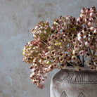 Close up of Abigail Ahern Faux Rosehip Bunch in Blush in a vase on a beige background at Addison West