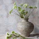 Abigail Ahern Faux Scabious Flower in Cream in a vase on a beige background at Addison West