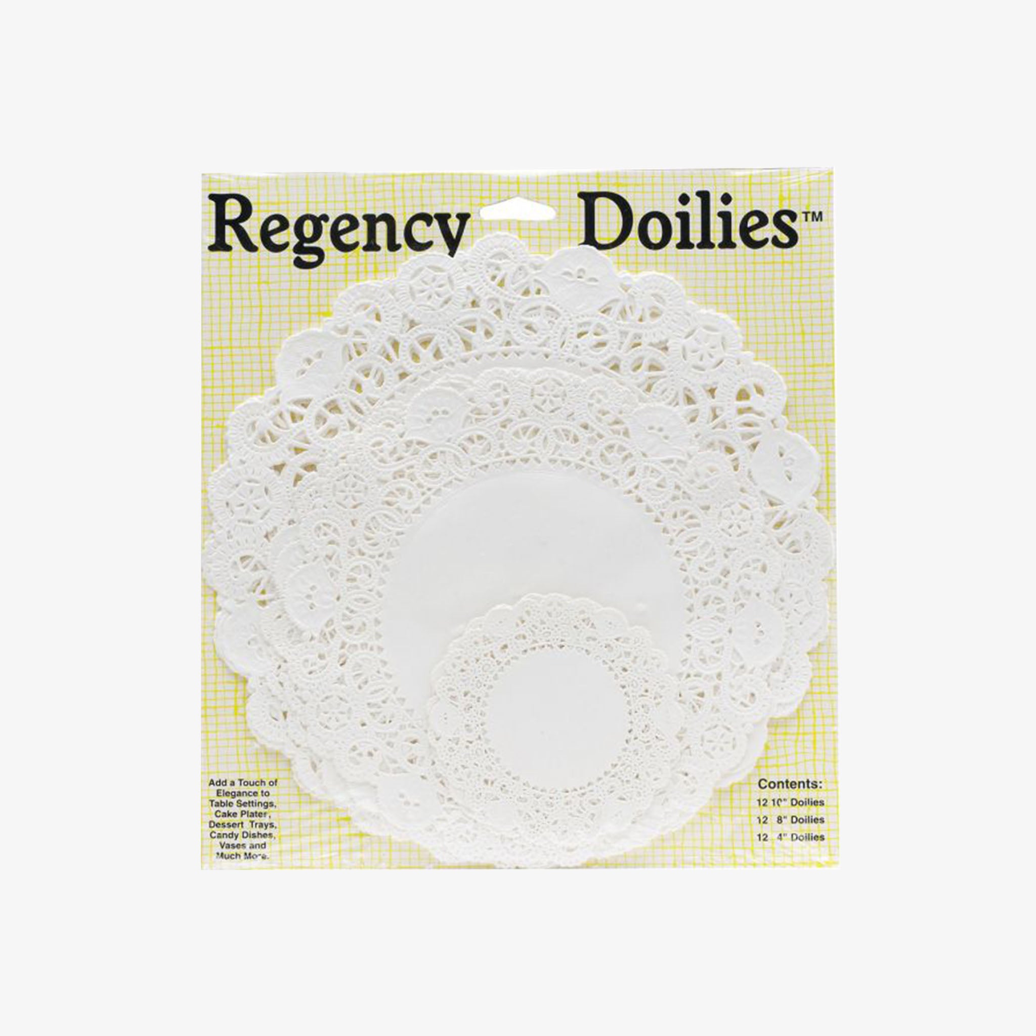 36 pack of Assorted Paper Doilies on a white background